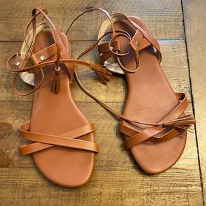 She & In tassel tie sandals size 39